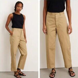 ALEX MILL Cropped Cotton Blend Twill Tapered Pants Sand Khaki - Size 27 Inch